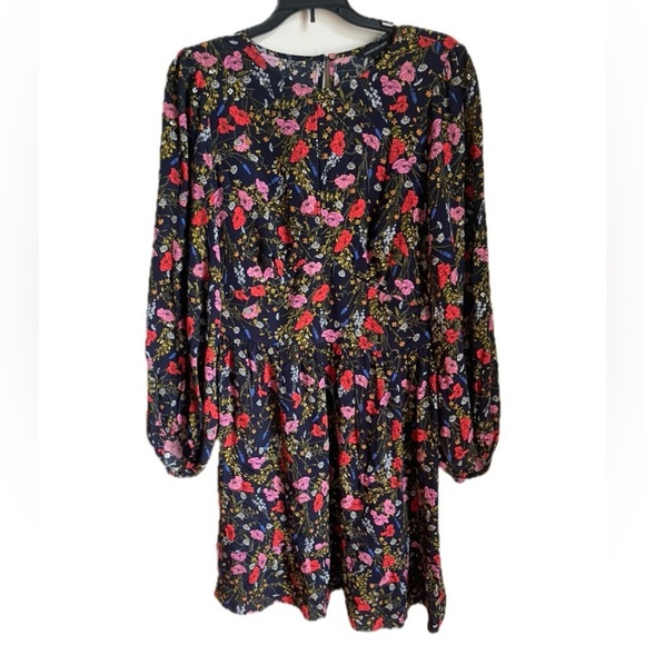 Banana Republic Floral Keyhole Mini Dress Size 10 Fit and Flare - Picture 2 of 7